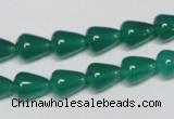 CAG956 15.5 inches 8*10mm teardrpop green agate gemstone beads