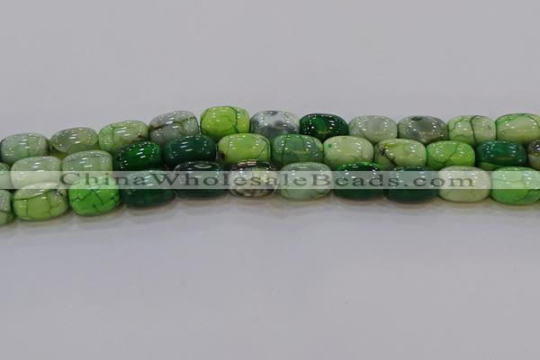 CAG9568 15.5 inches 13*18mm drum dragon veins agate beads
