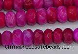 CAG9590 15.5 inches 5*8mm faceted rondelle crazy lace agate beads