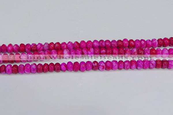 CAG9590 15.5 inches 5*8mm faceted rondelle crazy lace agate beads
