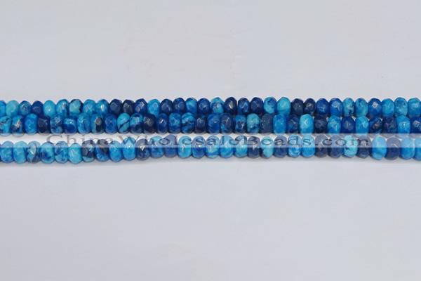 CAG9593 15.5 inches 5*8mm faceted rondelle crazy lace agate beads