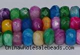 CAG9598 15.5 inches 5*8mm faceted rondelle crazy lace agate beads