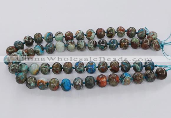 CAG9607 15.5 inches 12*16mm rondelle ocean agate gemstone beads