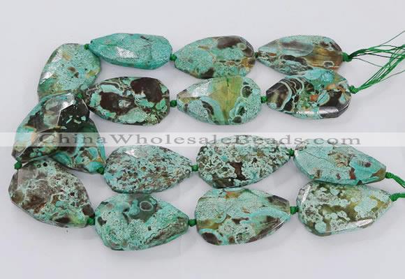 CAG9619 15.5 inches 30*45mm - 35*50mm freeform ocean agate beads