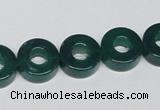 CAG964 15.5 inches 13mm donut green agate gemstone beads wholesale