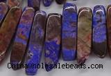 CAG9655 Top drilled 7*20mm - 9*40mm sticks ocean agate beads