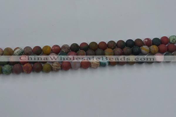CAG9666 15.5 inches 6mm round matte ocean agate beads wholesale