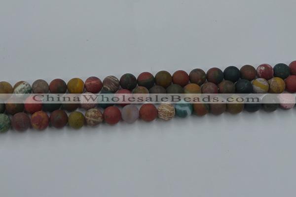 CAG9667 15.5 inches 8mm round matte ocean agate beads wholesale