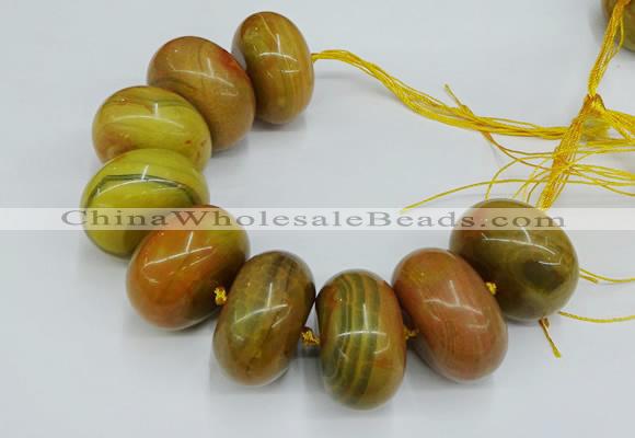 CAG9681 7.5 inches 20*35mm rondelle agate gemstone beads