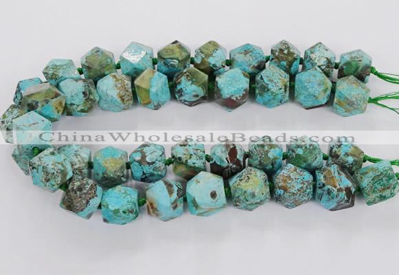 CAG9698 15.5 inches 16*17mm - 18*19mm faceted nuggets ocean agate beads