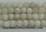 CAG9700 15.5 inches 4mm round matte grey agate beads wholesale