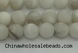 CAG9701 15.5 inches 6mm round matte grey agate beads wholesale