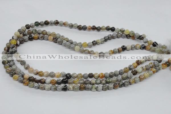 CAG971 15.5 inches 6mm round bamboo leaf agate gemstone beads