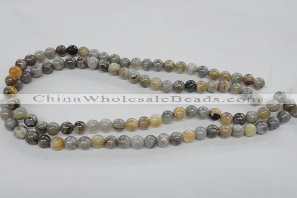 CAG972 15.5 inches 8mm round bamboo leaf agate gemstone beads