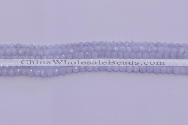 CAG9728 15.5 inches 4mm faceted round blue lace agate beads