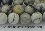 CAG9733 15.5 inches 10mm round black & white agate beads wholesale