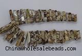 CAG9799 Top drilled 8*20mm - 10*48mm sticks ocean agate beads