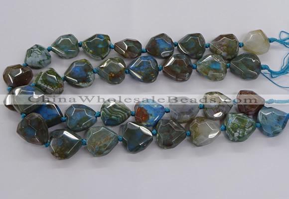 CAG9820 18*20mm - 25*30mm faceted freefrom dragon veins agate beads