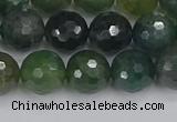 CAG9826 15.5 inches 10mm faceted round moss agate beads