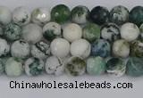 CAG9837 15.5 inches 4mm faceted round tree agate beads