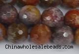 CAG9848 15.5 inches 10mm faceted round red moss agate beads