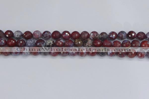 CAG9905 15.5 inches 8mm faceted round red lightning agate beads