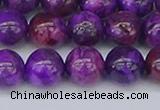 CAG9919 15.5 inches 8mm round purple crazy lace agate beads