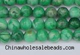 CAG9938 15.5 inches 4mm round green crazy lace agate beads