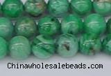 CAG9940 15.5 inches 8mm round green crazy lace agate beads