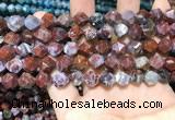 CAG9988 15.5 inches 8mm faceted nuggets red lightning agate beads