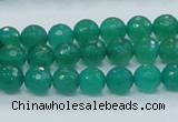 CAJ03 15.5 inches 8mm faceted round green aventurine jade beads