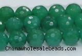 CAJ05 15.5 inches 12mm faceted round green aventurine jade beads