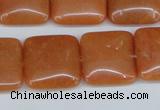 CAJ156 15.5 inches 20*20mm square red aventurine jade beads