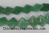 CAJ301 15.5 inches 10*10mm diamond green aventurine jade beads