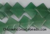 CAJ302 15.5 inches 14*14mm diamond green aventurine jade beads