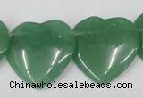 CAJ305 Top-drilled 28*28mm heart green aventurine jade beads