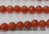 CAJ362 15.5 inches 8mm faceted round red aventurine beads wholesale