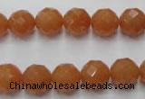 CAJ363 15.5 inches 10mm faceted round red aventurine beads wholesale