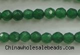 CAJ410 15.5 inches 4mm faceted round green aventurine beads