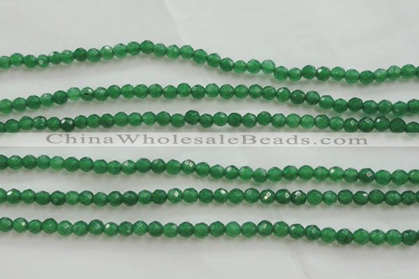 CAJ410 15.5 inches 4mm faceted round green aventurine beads