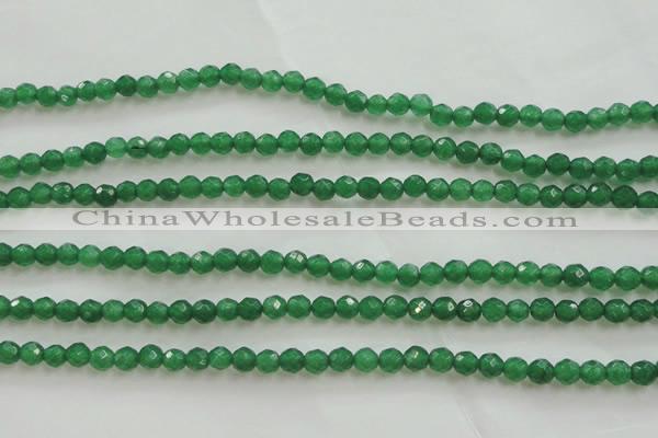 CAJ410 15.5 inches 4mm faceted round green aventurine beads