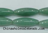 CAJ52 15.5 inches 10*30mm rice green aventurine jade beads wholesale