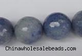 CAJ567 15.5 inches 18mm faceted round blue aventurine beads wholesale