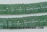 CAJ59 15.5 inches 13*18mm flat bamboo green aventurine jade beads