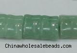 CAJ60 15.5 inches 18*25mm flat bamboo green aventurine jade beads