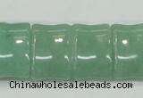 CAJ61 15.5 inches 22*30mm flat bamboo green aventurine jade beads