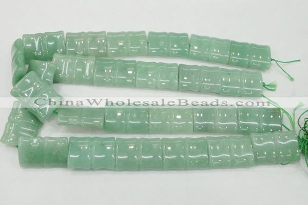 CAJ61 15.5 inches 22*30mm flat bamboo green aventurine jade beads
