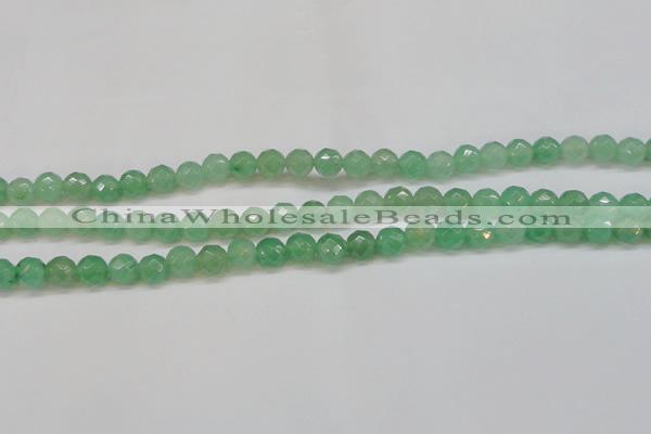 CAJ622 15.5 inches 8mm faceted round green aventurine beads