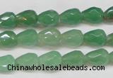 CAJ638 15.5 inches 8*10mm faceted teardrop green aventurine beads