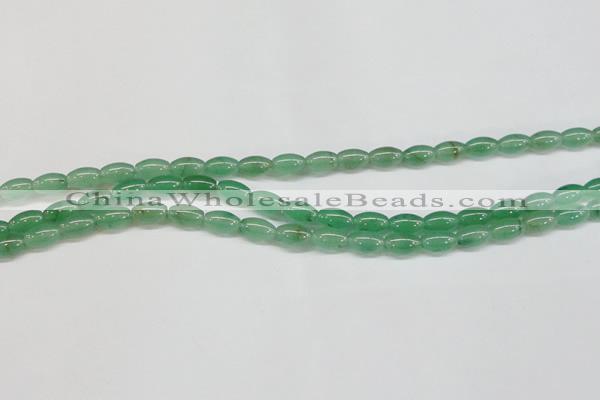 CAJ642 15.5 inches 6*9mm rice green aventurine beads